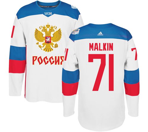 Team Russia #71 Evgeni Malkin White 2016 World Cup Stitched NHL Jersey